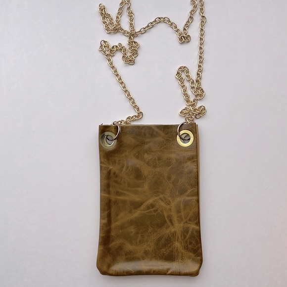 NEW Leather cell phone crossbody/pouch - Picture 1 of 12